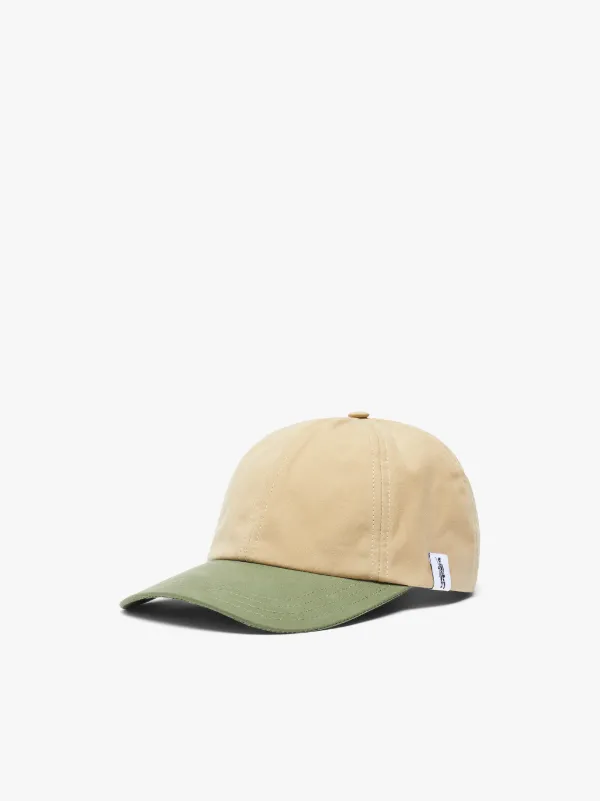 TIPPING Beige Contrast Waxed Cotton Baseball Cap | ACC-HA04