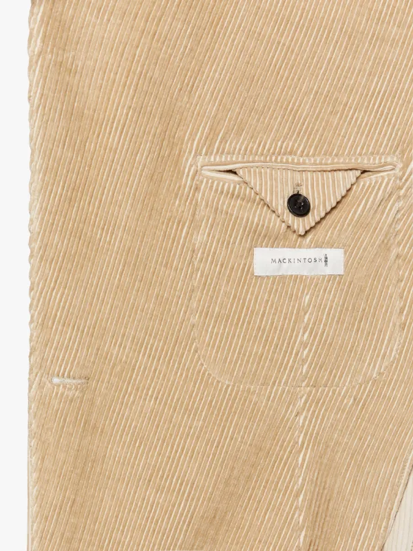 TOKYO Beige Linen & Cotton Corduroy Double Breasted Jacket | GBF-100