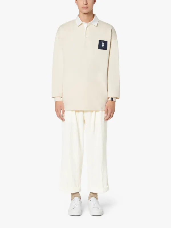 TOKYO Ivory Linen & Cotton Blend Oversized Corduroy Trousers | GTF-300