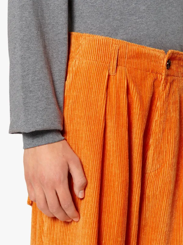 TOKYO Orange Linen & Cotton Blend Oversized Corduroy Trousers | GTF-300