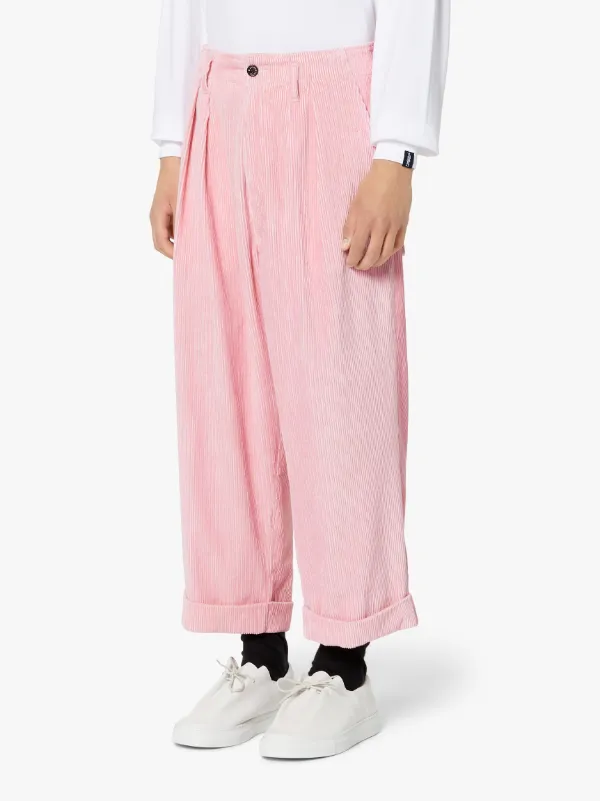 TOKYO Pink Linen & Cotton Blend Oversized Corduroy Trousers | GTF-300