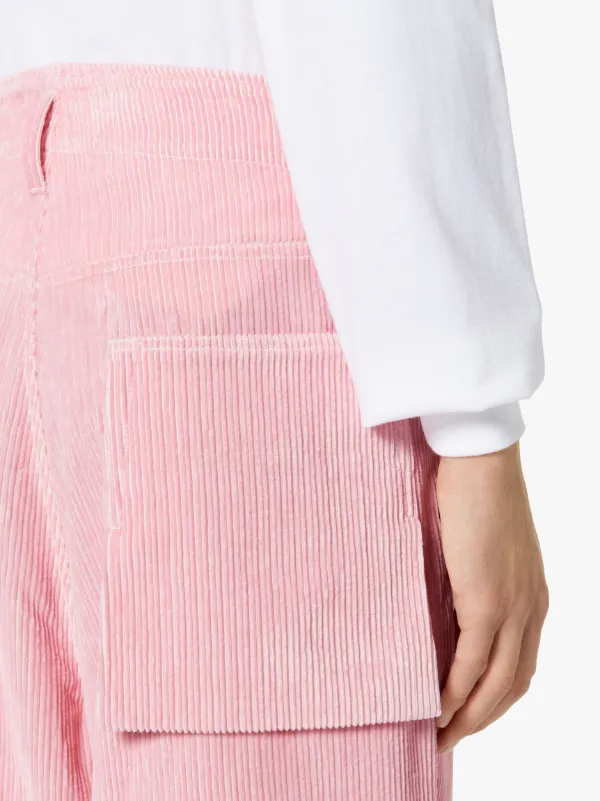 TOKYO Pink Linen & Cotton Blend Oversized Corduroy Trousers | GTF-300