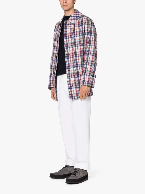 TORRENT Beige Check Short Cotton Coat