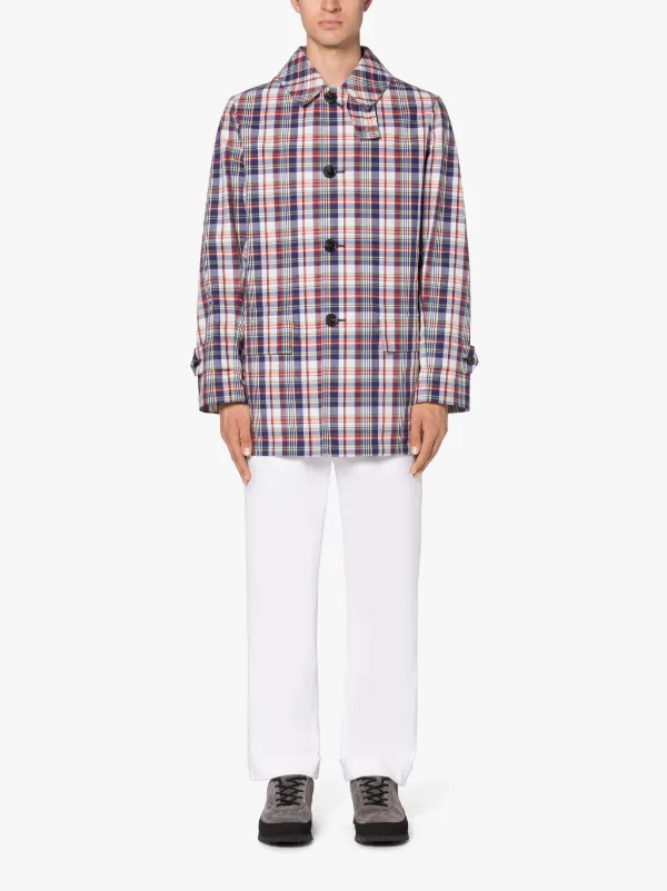 TORRENT Beige Check Short Cotton Coat