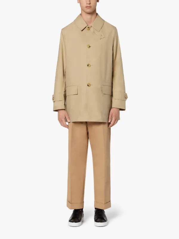 TORRENT Beige Cotton Short Raincoat | GMM-202