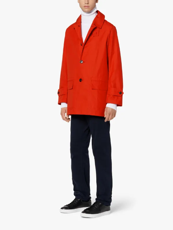 TORRENT Red Cotton Short Raincoat | GMM-202