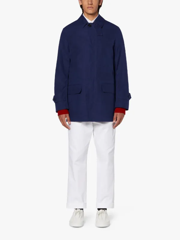 TORRENTIAL Navy Dry Waxed Cotton Raincoat | GMM-206