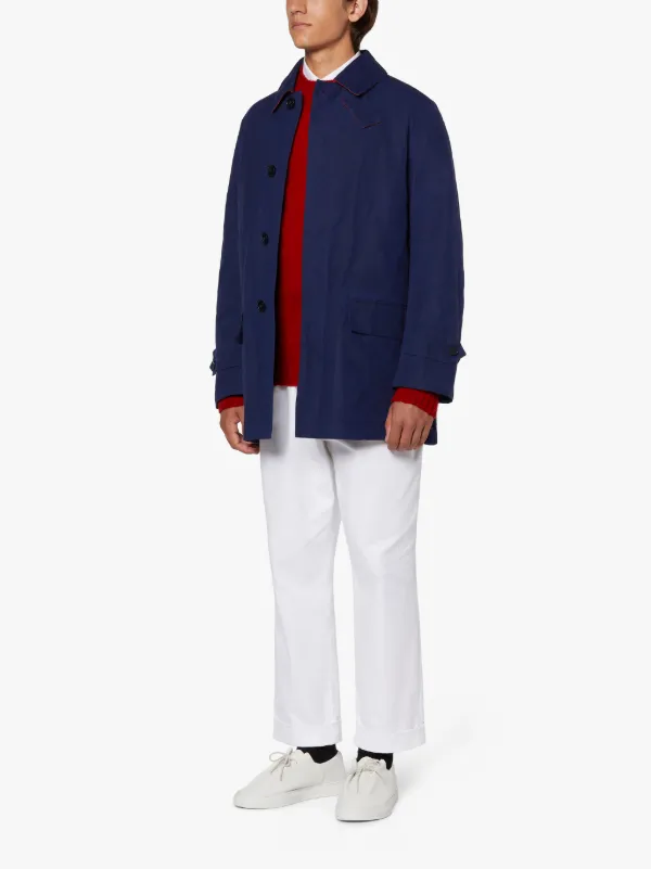 TORRENTIAL Navy Dry Waxed Cotton Raincoat | GMM-206
