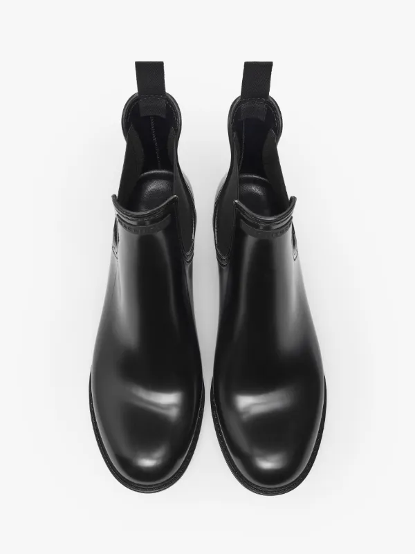 TRINITY Black Chelsea Rain Boots | LB-1003