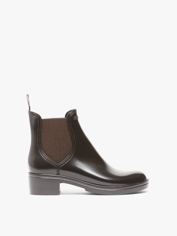 TRINITY Brown Chelsea Rain Boots | LB-1003