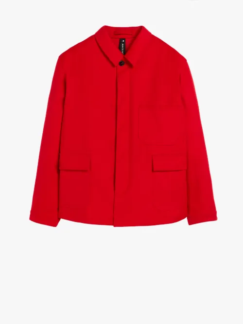 red chore jacket
