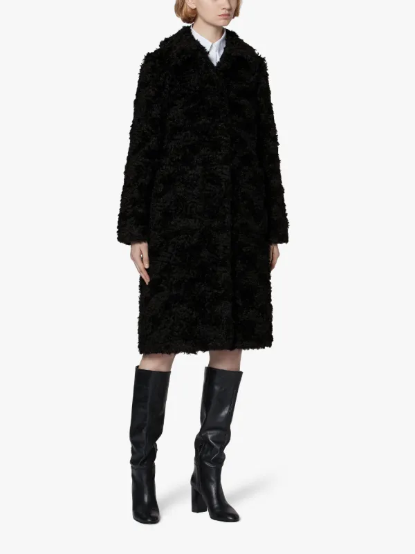 TROON Black Mohair Fur Coat | LM-1004F