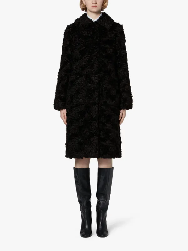 TROON Black Mohair Fur Coat | LM-1004F