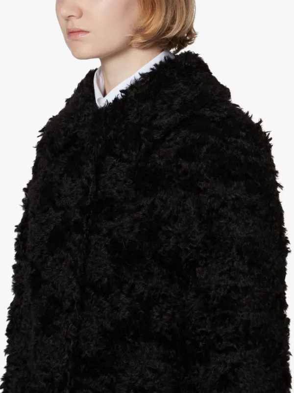 TROON Black Mohair Fur Coat | LM-1004F