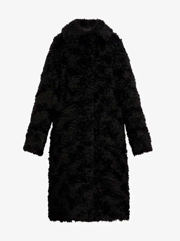 TROON Black Mohair Fur Coat | LM-1004F