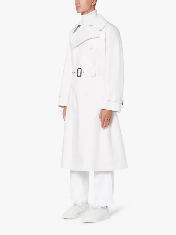 VIENNA White Bonded Cotton Trench Coat | GRF-305