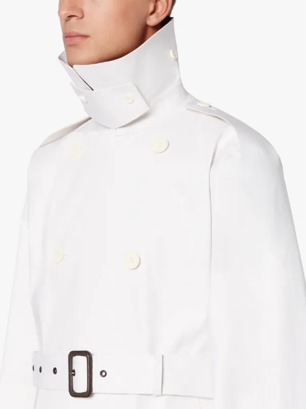 VIENNA White Bonded Cotton Trench Coat | GRF-305