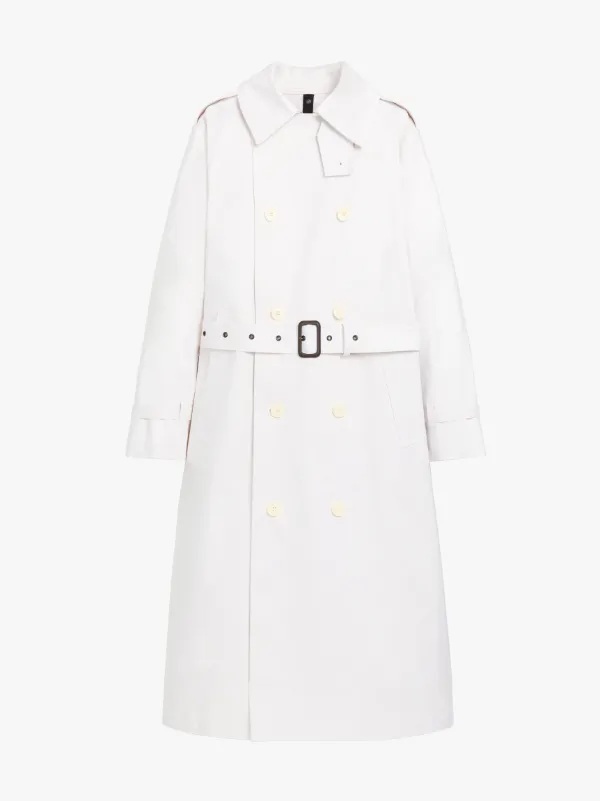 VIENNA White Bonded Cotton Trench Coat | GRF-305