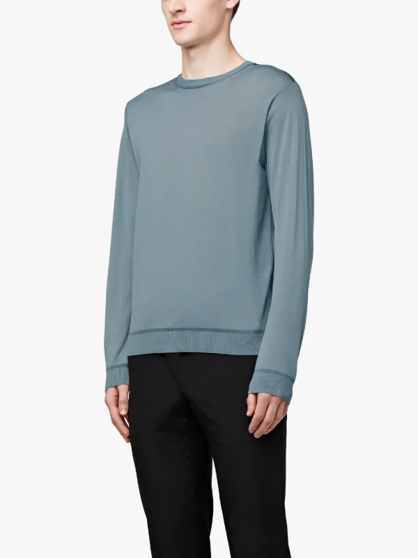 Washed Blue 0002 crew neck Sweater