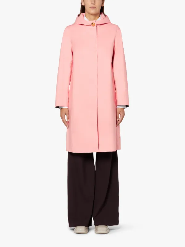 WATTEN Pink Bonded Cotton Hooded Coat | LR-1023