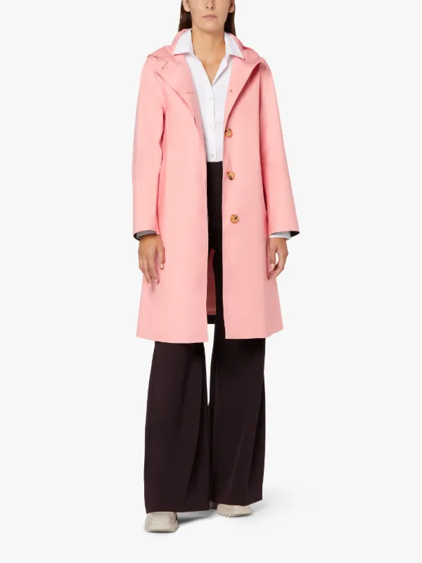 WATTEN Pink Bonded Cotton Hooded Coat | LR-1023