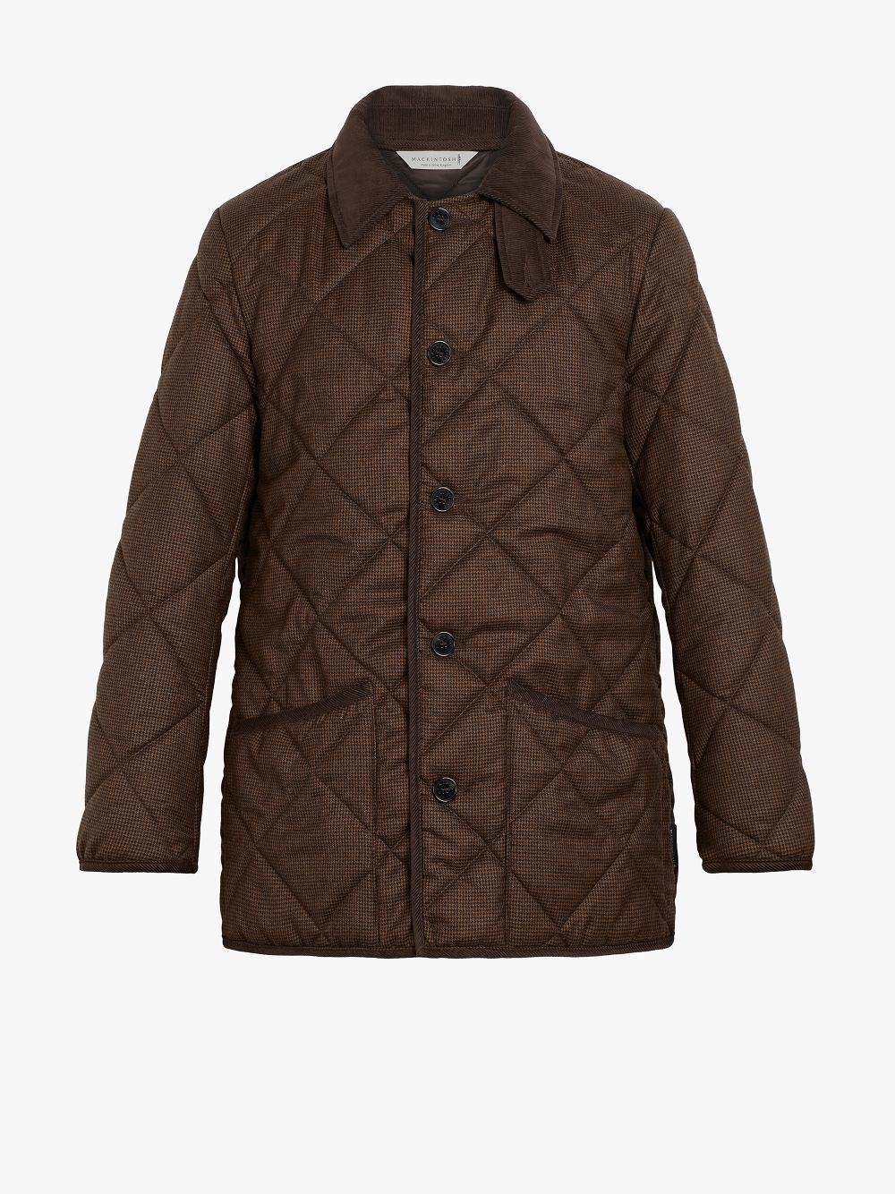 WAVERLY Brown Houndstooth Quilted Wool Jacket | GQ-1001 | Mackintosh