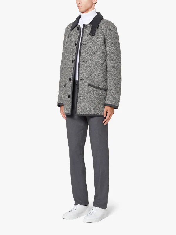 WAVERLY Light Grey Quilted Wool Jacket | GQ-1001