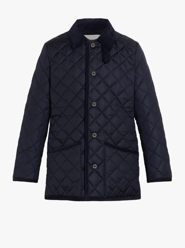 WAVERLY Navy Nylon Quilted Jacket | GQ-1001