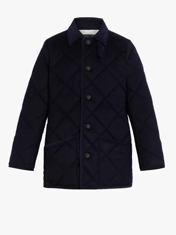 WAVERLY Navy Quilted Wool Jacket | GQ-1001