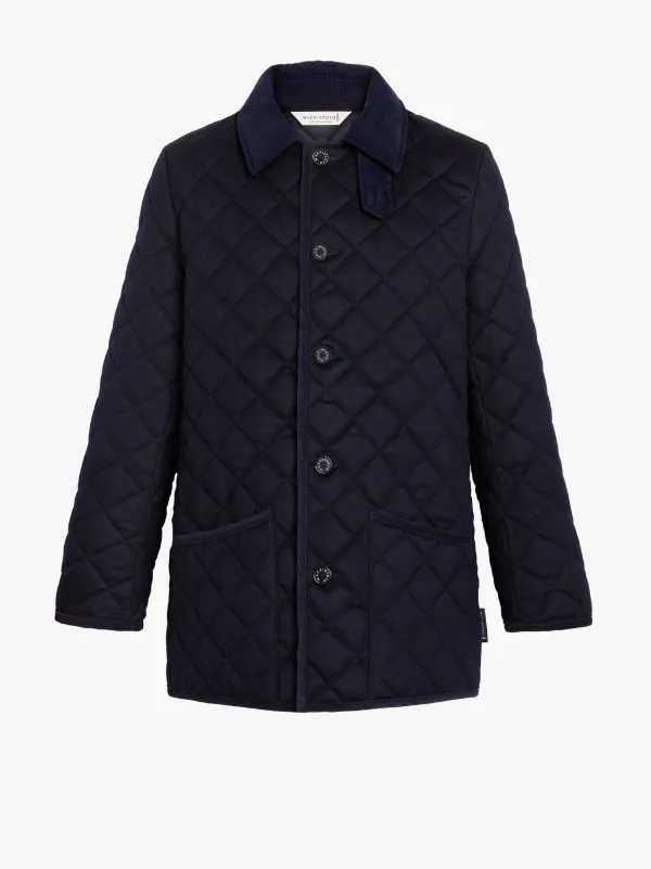 WAVERLY Navy Quilted Wool jacket | GQ-1001