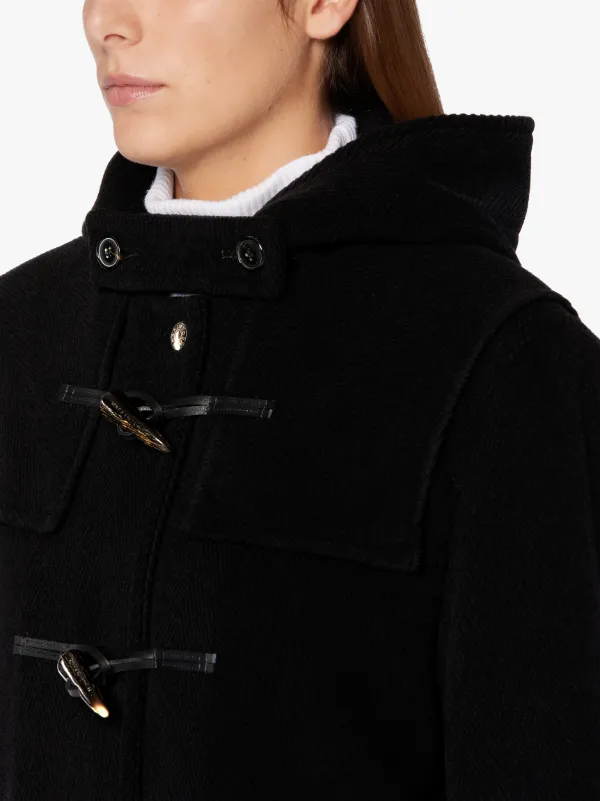 WEIR Black Wool Blend Duffle Coat | LM-1010S