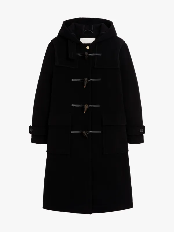 WEIR Black Wool Blend Duffle Coat | LM-1010S