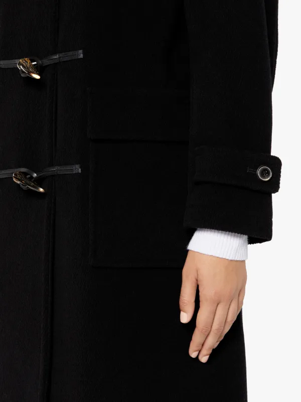 WEIR Black Wool Blend Duffle Coat | LM-1010S