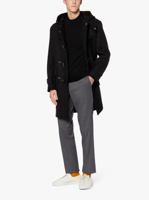 Black wool 2025 duffle coat