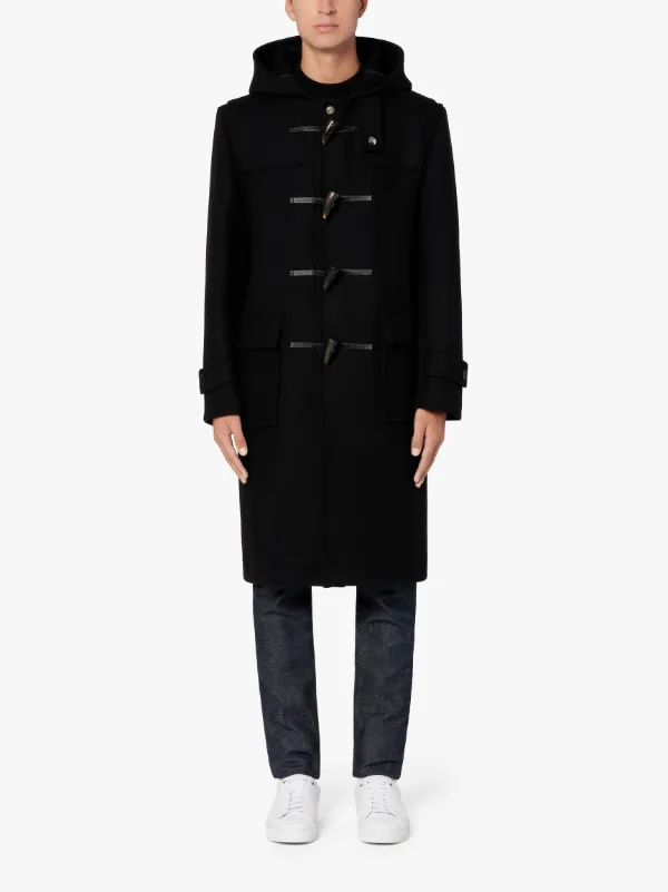 WEIR Black Wool Long Duffle Coat | GM-028S