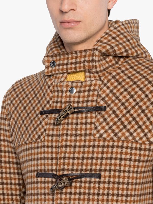 Checked hot sale duffle coat