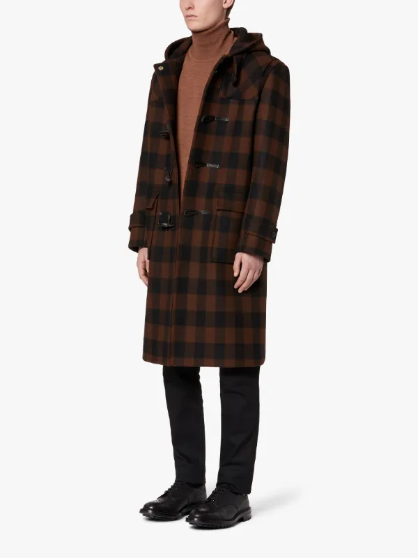 WEIR Buffalo Check Wool Long Duffle Coat | GM-028S