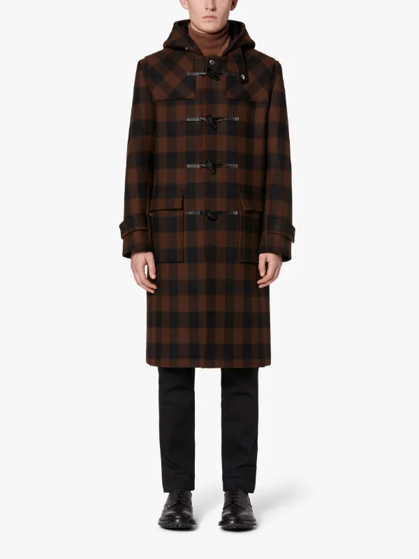 WEIR Buffalo Check Wool Long Duffle Coat | GM-028S