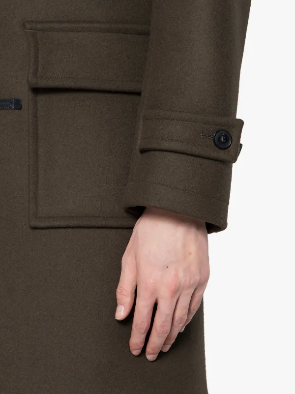 WEIR Dark Olive Wool Duffle Coat | GM-013