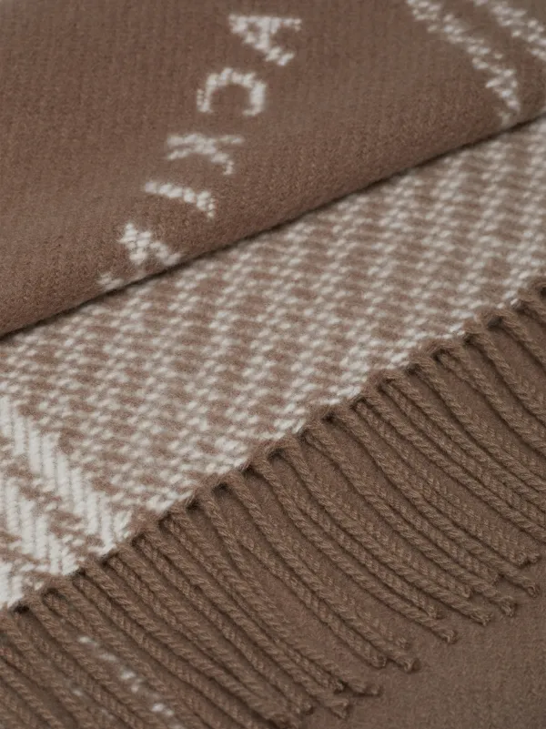 White & Brown Cashmere Blend Scarf | ACC-020