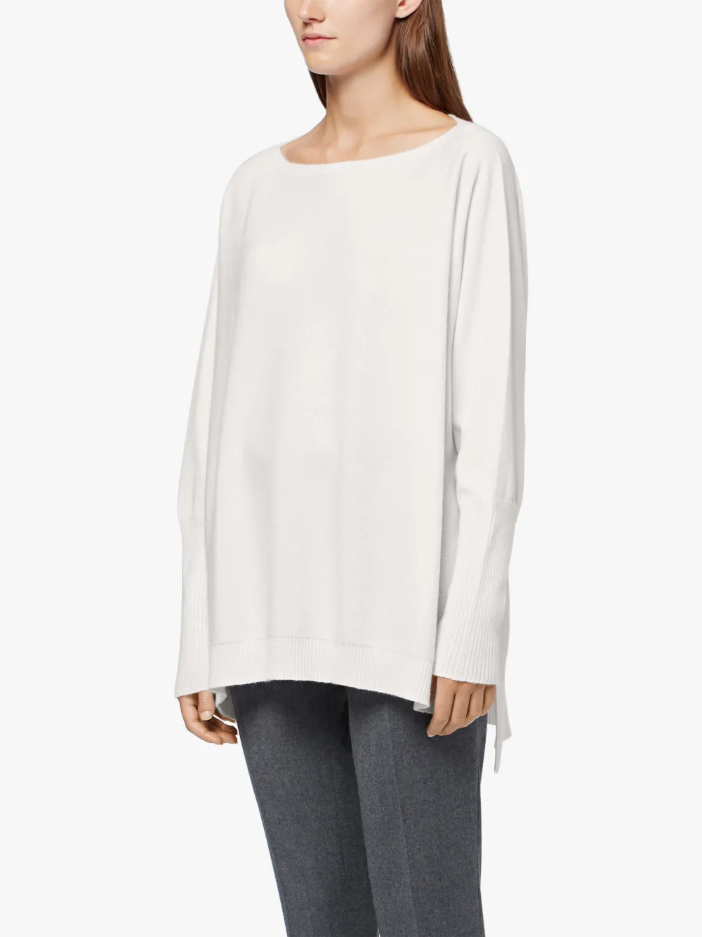 Soft Oyster | Cashmere Cropped Sweater | Pure Collection
