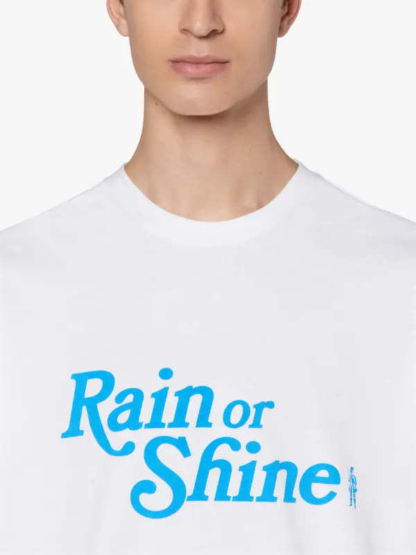 White x Blue Cotton RAIN or SHINE T-shirt