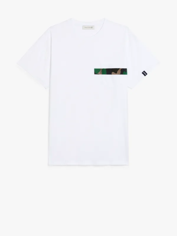 White x Camo Cotton T-Shirt | GJM-206