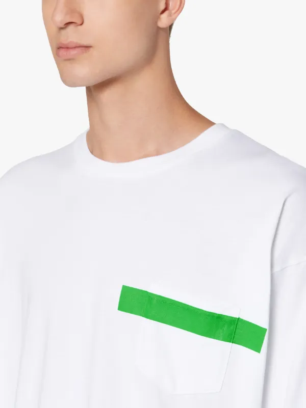 White x Green Cotton Long Sleeve T-Shirt | GJF-301