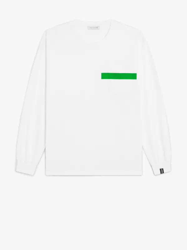 White x Green Cotton Long Sleeve T-Shirt | GJF-301