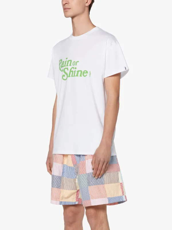 White x Green Cotton RAIN or SHINE T-shirt