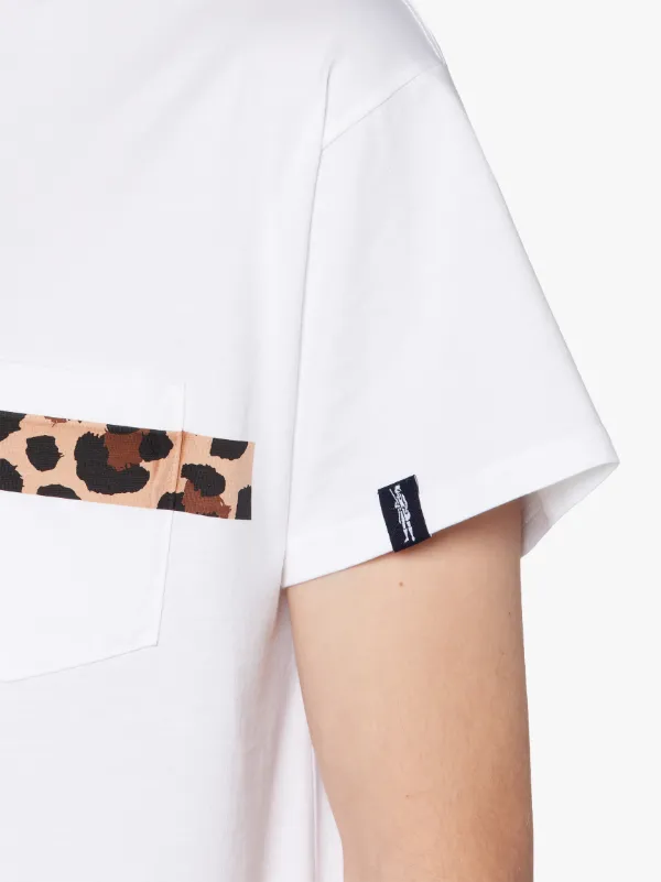 White x Leopard Cotton T-Shirt | GJM-206