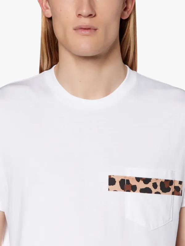 White x Leopard Cotton T-Shirt | GJM-206