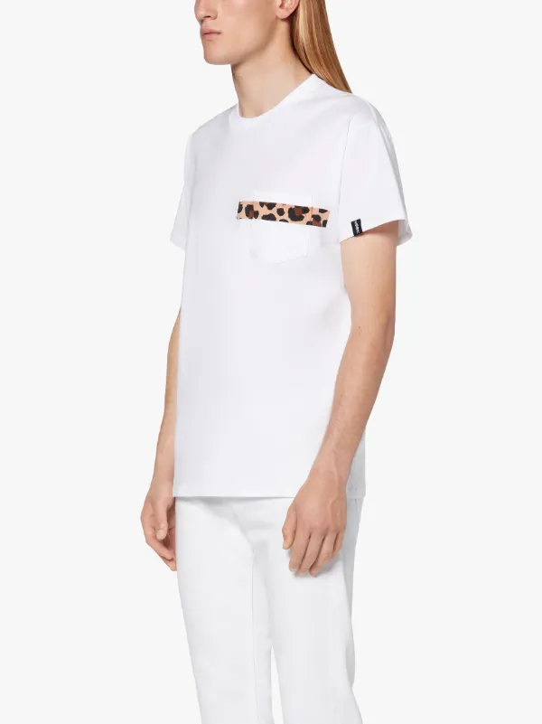 White x Leopard Cotton T-Shirt | GJM-206