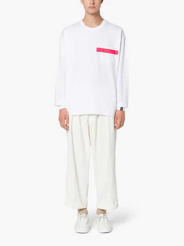 White x Pink Cotton Long Sleeve T-Shirt | GJF-301